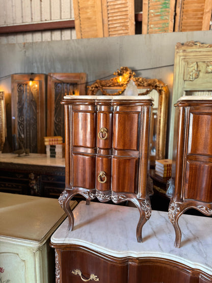 Pair of Marble Top Nightstands