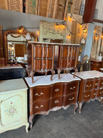 Pair of Marble Top Nightstands