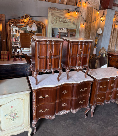 Pair of Marble Top Nightstands