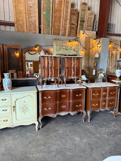 Pair of Marble Top Nightstands